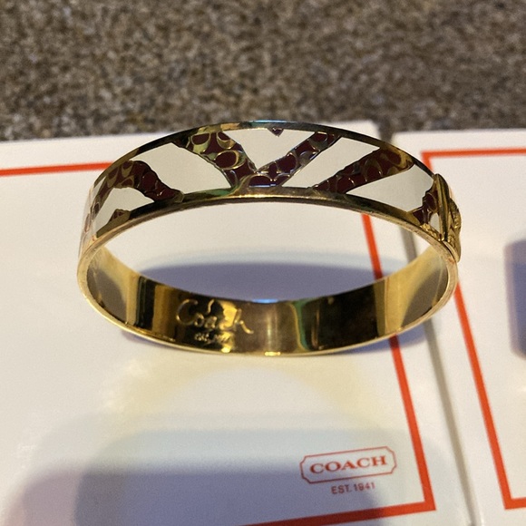 Authentic Coach Bangles Signature Logo Patterns Styles Size 7 Ring Silver Gold - Picture 12 of 16